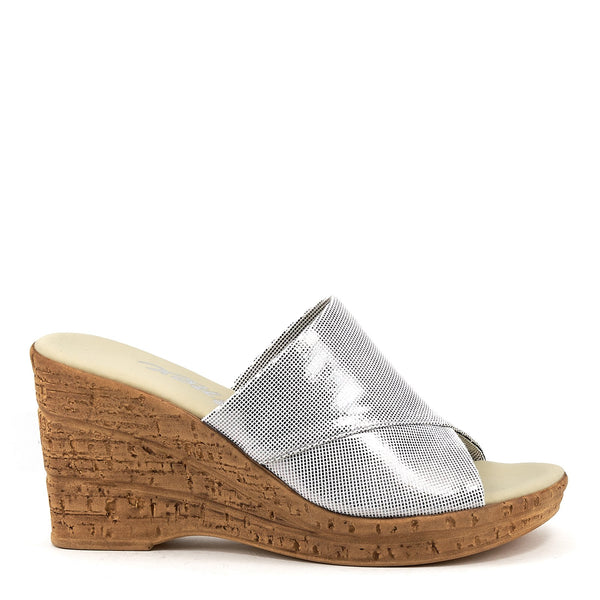★シェリ★新品未使用HILLS AVENUE クロスデザイン22.5 Onex for Jildor Christina Wedge Sandal Beige Leather