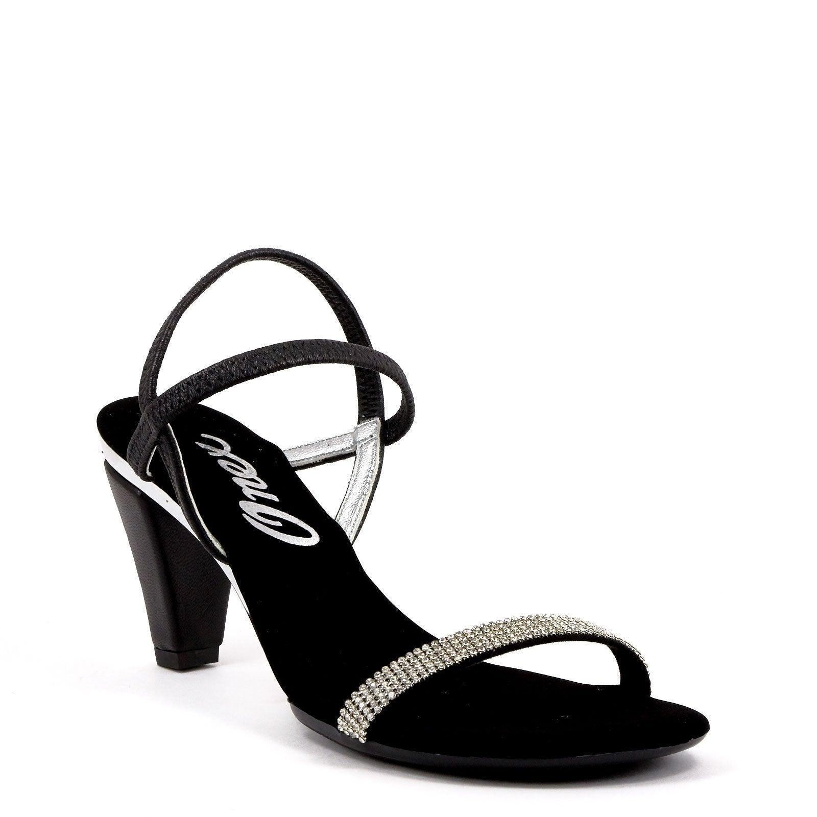 Black Strappy Sandals By Iced Black Silver – Onex Shoes