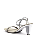 Silver low heel strappy sandals by Onex Shoes